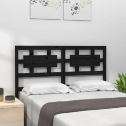 Berkfield Bed Headboard Black 185.5X4X100 Cm Solid Wood Pine