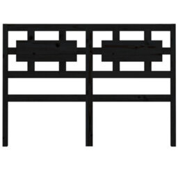 Berkfield Bed Headboard Black 185.5X4X100 Cm Solid Wood Pine - thumbnail 4