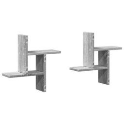 Berkfield Wall Shelves 2 Pcs Grey Sonoma 38X12X38 Cm Engineered Wood - thumbnail 6