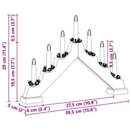 Vidaxl Christmas Candle Bridge 3 Pcs 7 Leds Warm White - thumbnail 3