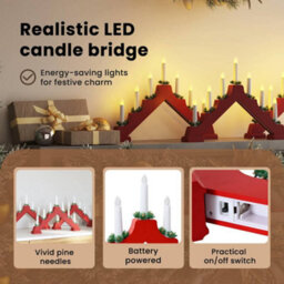 Vidaxl Christmas Candle Bridge 3 Pcs 7 Leds Warm White - thumbnail 8