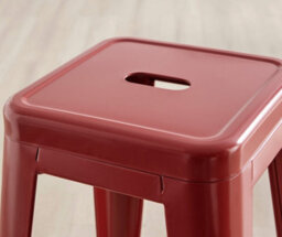 Furniturebox Set Of 2 Colton 'tolix' Style Red Metal Bar Stools - thumbnail 4