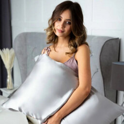 Xample Cocoonzzz Mulberry Silk Pillowcase & Eyemask Set 16 Momme, Anti-Frizz, Skin-Friendly, Gift Boxed, Platinum - thumbnail 2