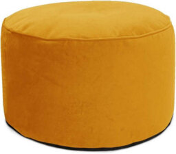 rucomfy Beanbags Rucomfy Velvet Mustard Pouffe - Indoor Bean Bag Footstool - thumbnail 2