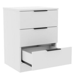 Lassic Vida Designs Trega White 3 Drawer Bedside Chest Ideal For Bedroom & Guest Room, (H) 500 X (W) 390 X (D) 280 mm - thumbnail 8