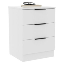 Lassic Vida Designs Trega White 3 Drawer Bedside Chest Ideal For Bedroom & Guest Room, (H) 500 X (W) 390 X (D) 280 mm - thumbnail 9