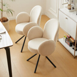 Nordlys Set Of 2 Scandinavian Swivel Dining Chairs Metal In Beige Velvet Modern Design Style Dining Room - thumbnail 4