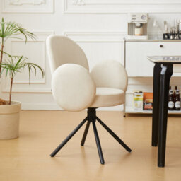 Nordlys Set Of 2 Scandinavian Swivel Dining Chairs Metal In Beige Velvet Modern Design Style Dining Room - thumbnail 5