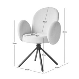 Nordlys Set Of 2 Scandinavian Swivel Dining Chairs Metal In Beige Velvet Modern Design Style Dining Room - thumbnail 6
