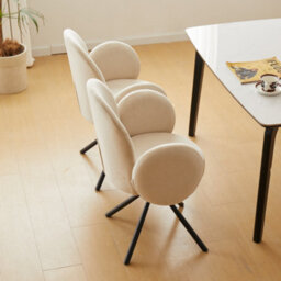 Nordlys Set Of 2 Scandinavian Swivel Dining Chairs Metal In Beige Velvet Modern Design Style Dining Room - thumbnail 8