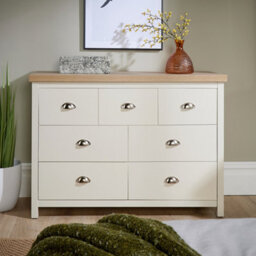 Home Source Avon 7 Drawer Off-White Sonoma Oak-Effect 36mm Thick Top Bedroom Storage Chest - thumbnail 2
