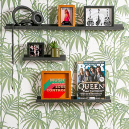 Harbour Housewares 2X Floating Picture Ledge Shelves - Black 57Cm Mdf Wall Mounted Display For Photos, Frames & Décor - thumbnail 6
