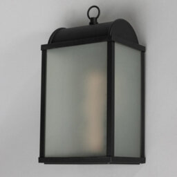 Litecraft Cohn Black Frosted Glass Outdoor Wall Light - thumbnail 4
