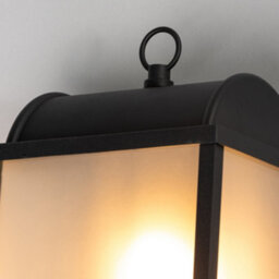 Litecraft Cohn Black Frosted Glass Outdoor Wall Light - thumbnail 5