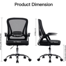 Black Mesh Office Chair With Adjustable Height - thumbnail 2