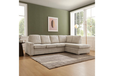 Home Detail Alana Right-Hand Facing Corner Sofa, Mocha Jumbo Cord - image 1