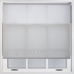 Furnished Roller Blind With Triple Chrome Round Eyelet And Metal Fittings - Grey Daylight Shade (W)210Cm X (L)210Cm