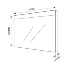Plum&clay Madison Led Illuminated Bathroom Mirror (H)600mm (W)800mm - thumbnail 2