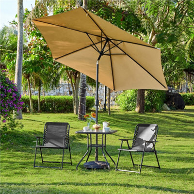 Yaheetech Dark Grey Set Of 2 Outdoor Texteline Folding Dining Chairs With Armrests - image 1