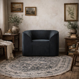 Wyld Haus Carlow Black Velvet Armchair Sculptural Modern Dining And Accent Chair