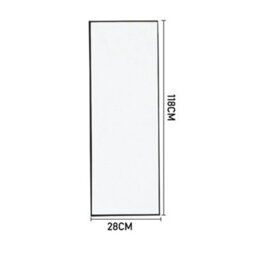 Living And Home Rectangular Wall Mounted Or Over Door Framed Full Length Mirror Black 28 Cm X 118 Cm - thumbnail 5