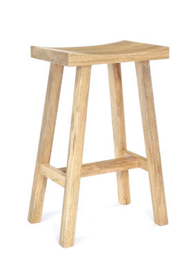 Elm Home And Garden Solid Wooden Light Oak Finish Bar Breakfast Kitchen Pub Stool H72 X W43 X D36Cm - image 1