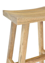 Elm Home And Garden Solid Wooden Light Oak Finish Bar Breakfast Kitchen Pub Stool H72 X W43 X D36Cm - thumbnail 3
