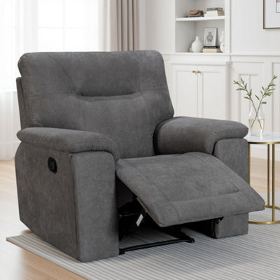 Grey Fabric Murcia Manual Recliner Chair - image 1