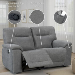 Grey Fabric Murcia Manual Recliner Chair - thumbnail 8