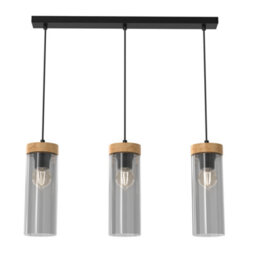 Milagro Elica Hand Made Designer Pendant Lamp With Elegant Smoked Glass Cylindrical Shades - thumbnail 4