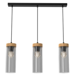 Milagro Elica Hand Made Designer Pendant Lamp With Elegant Smoked Glass Cylindrical Shades - thumbnail 6