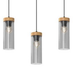 Milagro Elica Hand Made Designer Pendant Lamp With Elegant Smoked Glass Cylindrical Shades - thumbnail 2