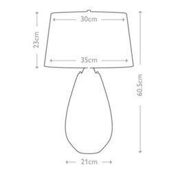 Luminosa Lighting Elstead Lena 2 Light Small Blue Table Lamp With Off-White Shade, Blue-Tinted Glass , Off-White Shade, E27 - thumbnail 3