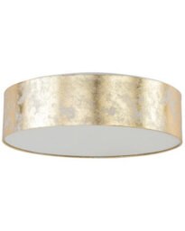 Beliani 45Cm Gold-Foil Polycotton Drum Ceiling Light - Boho Glam Flush Pendant - thumbnail 3