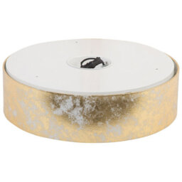 Beliani 45Cm Gold-Foil Polycotton Drum Ceiling Light - Boho Glam Flush Pendant - thumbnail 4