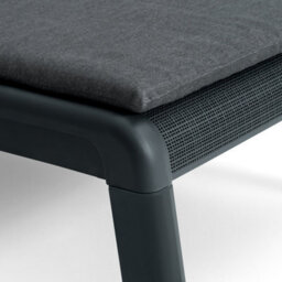 2 X Keter Atlas Sun Lounger Bed Chair With Cushion Garden Seat Graphite Grey - thumbnail 3