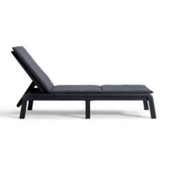 2 X Keter Atlas Sun Lounger Bed Chair With Cushion Garden Seat Graphite Grey - thumbnail 7
