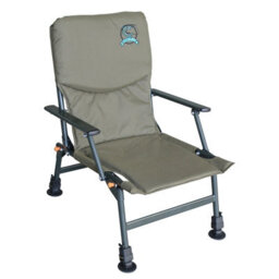 Carpzilla Outdoor Portable Folding Carp Fishing Chair Camping Heavy Duty 4 Adjustable Legs Dark Green Fc-053 - thumbnail 1