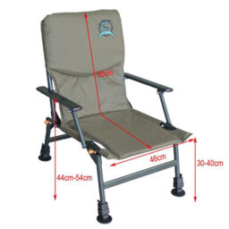 Carpzilla Outdoor Portable Folding Carp Fishing Chair Camping Heavy Duty 4 Adjustable Legs Dark Green Fc-053 - thumbnail 2