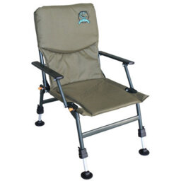 Carpzilla Outdoor Portable Folding Carp Fishing Chair Camping Heavy Duty 4 Adjustable Legs Dark Green Fc-053 - thumbnail 3