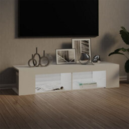 Berkfield Tv Cabinet With Led Lights White 135X39X30 Cm - thumbnail 3