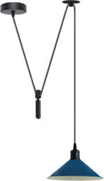 2M Modern Cone Pendant Light Fixture, Farmhouse Modern Blue Hanging Pulley System Lamp E27 Hanging Light Fixture