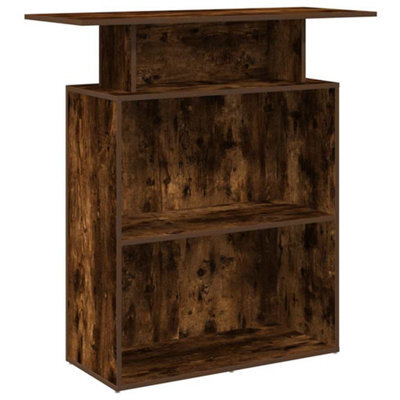Berkfield Durable Reception Desk Smoked Oak 100X40X104 Cm Engineered Wood
