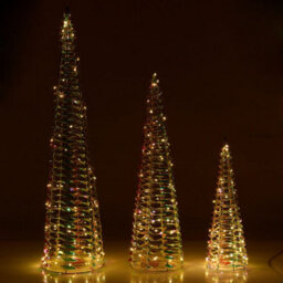Urbn-Living Urbnliving 80Cm Height Iridescent Christmas Tree Cone Pyramid Led Fairy Lights Tower Xmas Decoration - thumbnail 2