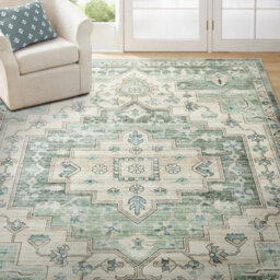 Aspire Homeware Modern Low Pile Area Rug, Non-Slip Living Room Door And Kitchen Rugs, Ember Design (L)60Cm X (W)40Cm - thumbnail 2