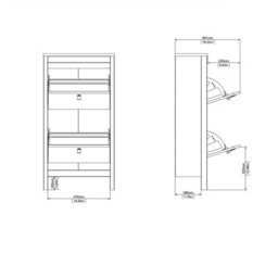 Wyld Haus Gossmere White Shoe Cabinet, 2 Doors, H1230 X W538 X D246 mm - thumbnail 9