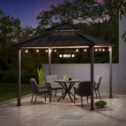 Sunjoy Outdoor Steel Gazebo Pasu - 300Cm X 300Cm, Anthracite - thumbnail 3