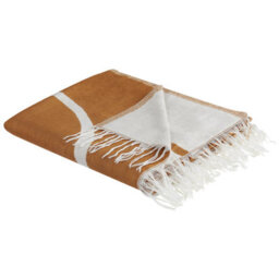 Beliani Blanket Palhi Fabric 130 X 170 Cm Orange