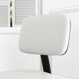 Homcom Adjustable Swivel Salon Chair Padded Seat Back 5 Wheels White - thumbnail 9