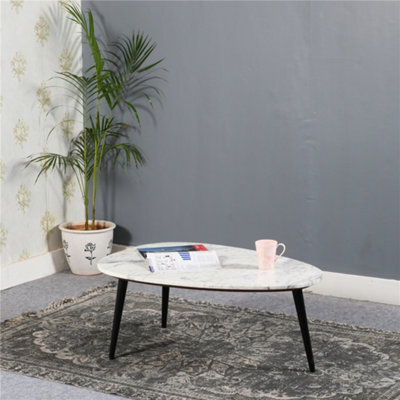 Worcester Ruby Coffee Table With White Marble Top & Metal Legs - image 1